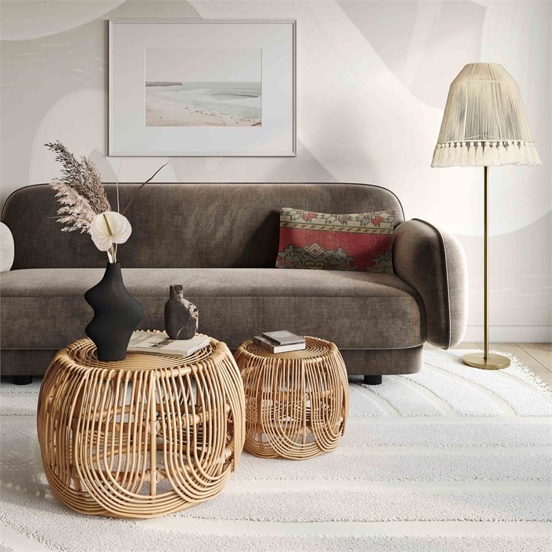 Pemberly Row Handmade Transitional White Finish Tall Floor Lamp