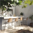Pemberly Row Handmade Modern / Contemporary Cream Outdoor Barstool