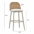 Pemberly Row Handmade Modern / Contemporary Cream Outdoor Barstool