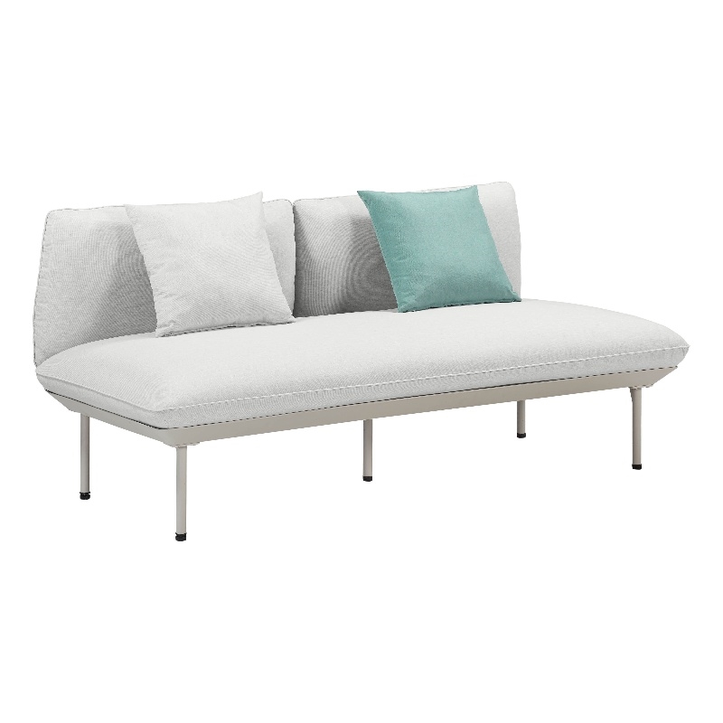 Pemberly Row Handmade Transitional Light Gray Outdoor Loveseat