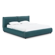 Pemberly Row Contemporary Teal Faux Mohair Upholstered King Bed