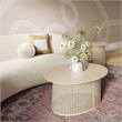 Pemberly Row Handmade Transitional Eggnog Cream Iron Coffee Table