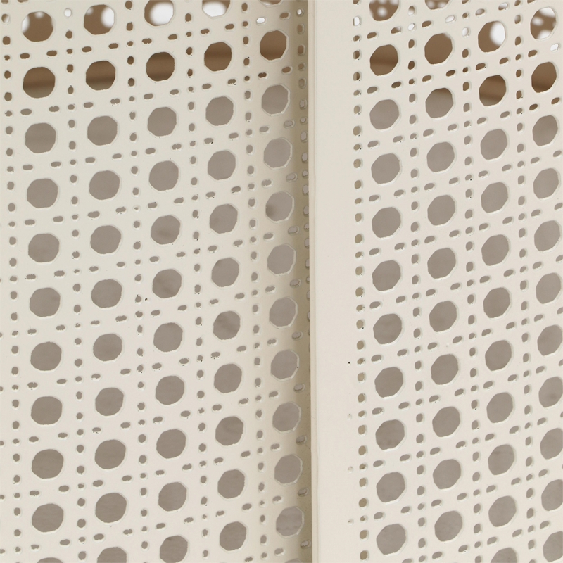 Pemberly Row Handmade Transitional Eggnog Cream Iron Coffee Table