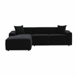 Pemberly Row Transitional Black Velvet Upholstered Sectional - LAF