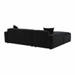 Pemberly Row Transitional Black Velvet Upholstered Sectional - LAF
