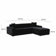 Pemberly Row Transitional Black Velvet Upholstered Sectional - LAF