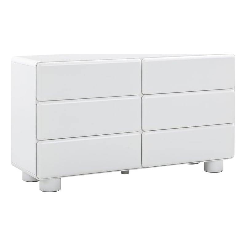 Pemberly Row Modern / Contemporary White Finish 6-Drawer Dresser