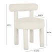 Pemberly Row Handmade Transitional Cream Boucle Dining Chair