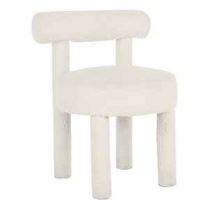 Pemberly Row Handmade Transitional Cream Boucle Dining Chair