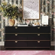 Pemberly Row Handmade Transitional Black Finish 6 Drawer Dresser