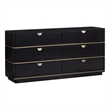 Pemberly Row Handmade Transitional Black Finish 6 Drawer Dresser