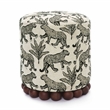 Pemberly Row Taupe Leopard Jacquard Ottoman - 15.7