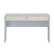 Pemberly Row Contemporary Pastel Blue Rattan Console Desk - 48