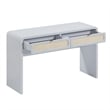 Pemberly Row Contemporary Pastel Blue Rattan Console Desk - 48