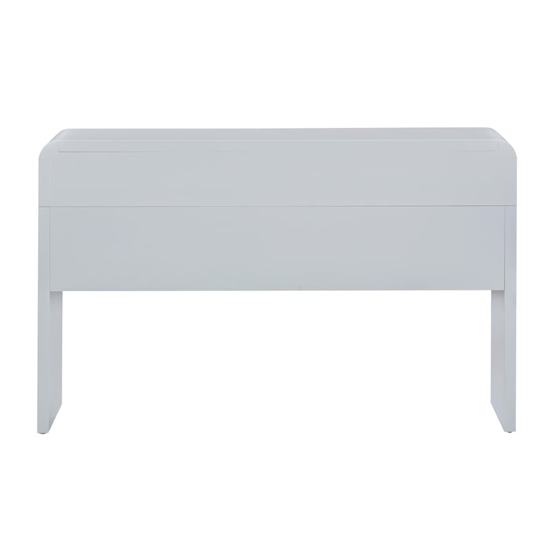 Pemberly Row Contemporary Pastel Blue Rattan Console Desk - 48