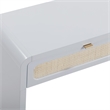 Pemberly Row Contemporary Pastel Blue Rattan Console Desk - 48