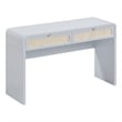 Pemberly Row Contemporary Pastel Blue Rattan Console Desk - 48