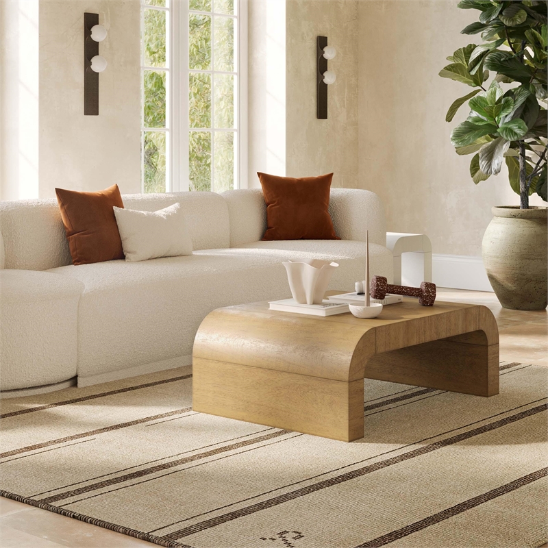Pemberly Row Contemporary Hump Natural Coffee Table - 46