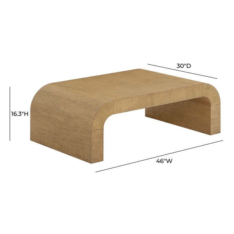 Pemberly Row Contemporary Hump Natural Coffee Table - 46