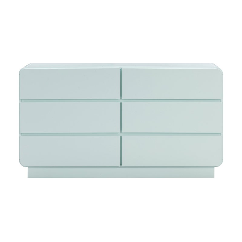 Pemberly Row Handmade Transitional Blue 6-Drawer Wooden Dresser