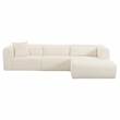 Pemberly Row Fluffy Oversized Fabric Modular Right-Arm Facing Sectional in Cream