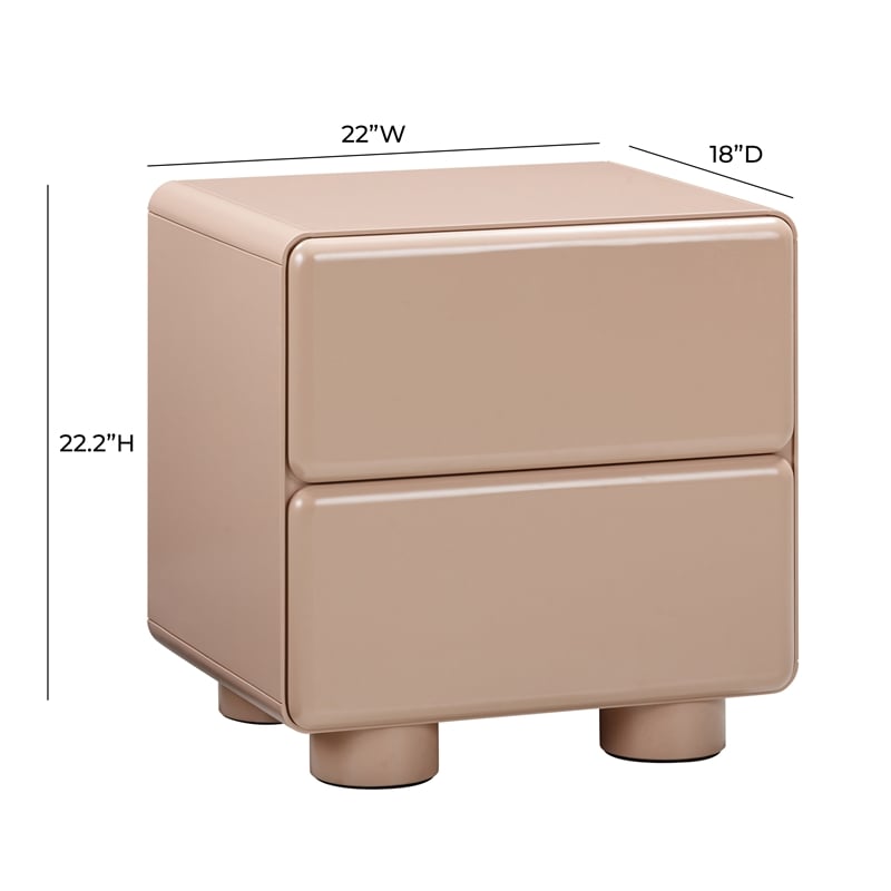 Pemberly Row Handmade Modern / Contemporary Taupe Nightstand