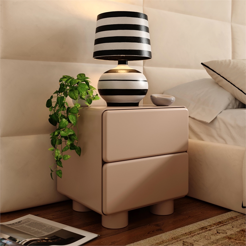 Pemberly Row Handmade Modern / Contemporary Taupe Nightstand
