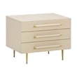 Pemberly Row Contemporary Taupe 3-Drawer Nightstand - 28