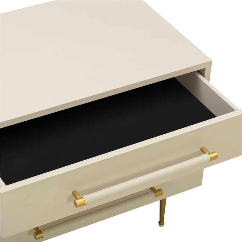 Pemberly Row Contemporary Taupe 3-Drawer Nightstand - 28