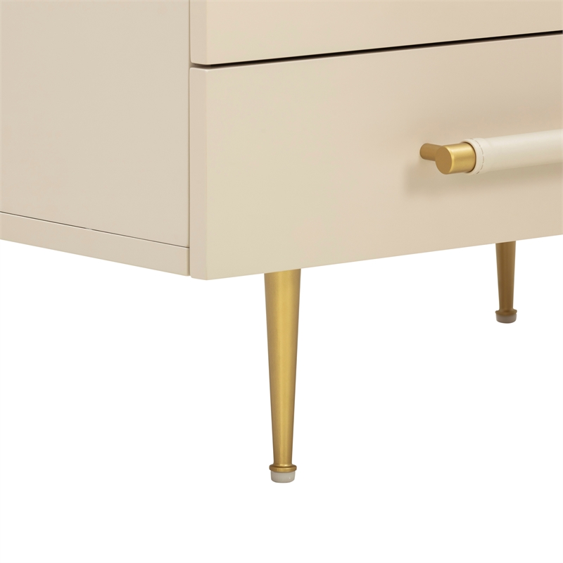 Pemberly Row Contemporary Taupe 3-Drawer Nightstand - 28