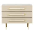 Pemberly Row Contemporary Taupe 3-Drawer Nightstand - 28