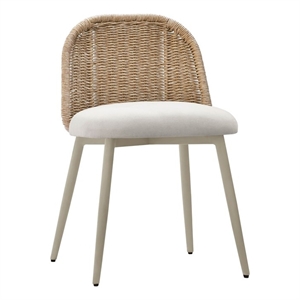 Pemberly Row Handmade Contemporary Cream Outdoor Dining Chair