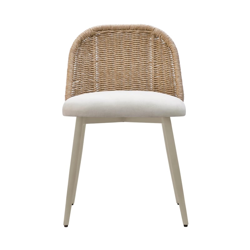 Pemberly Row Handmade Contemporary Cream Outdoor Dining Chair