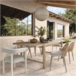 Pemberly Row Handmade Contemporary Cream Outdoor Dining Chair