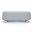 Pemberly Row Contemporary Stone Grey Loose Mohair Large Ottoman