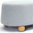 Pemberly Row Contemporary Stone Grey Loose Mohair Large Ottoman