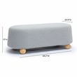 Pemberly Row Contemporary Stone Grey Loose Mohair Large Ottoman