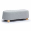 Pemberly Row Contemporary Stone Grey Loose Mohair Large Ottoman