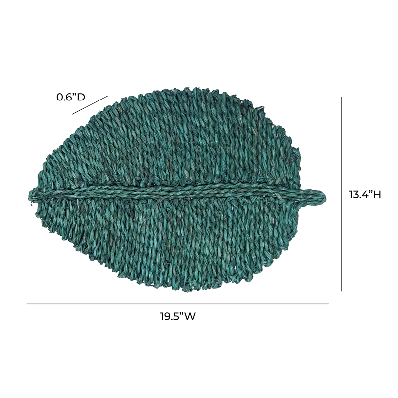 Pemberly Row Transitional Leaf Green Seagrass Placemat - Set of 4