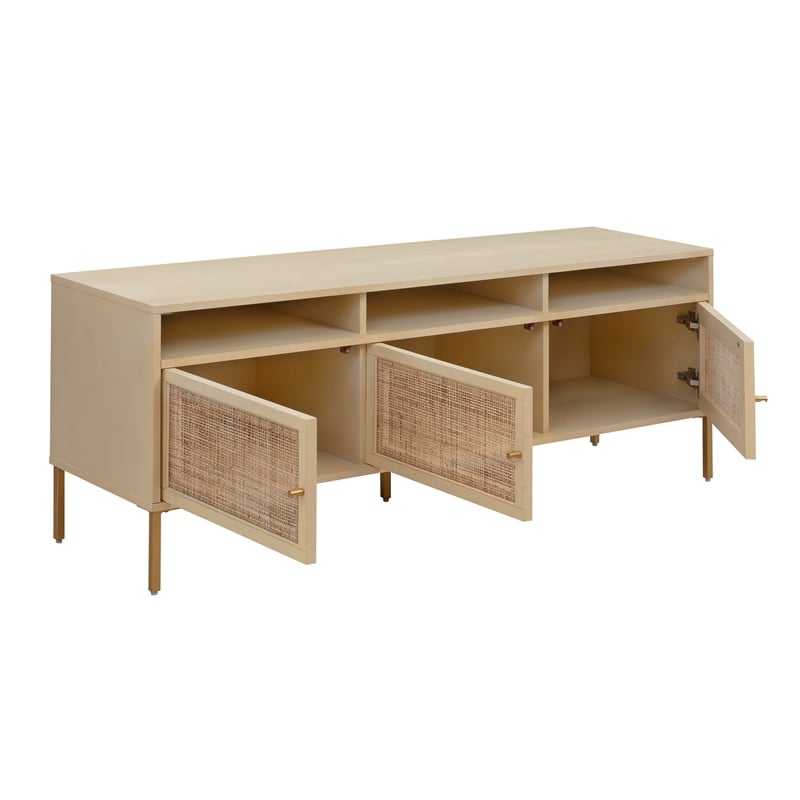Pemberly Row Transitional Wooden Media Console - 62.5