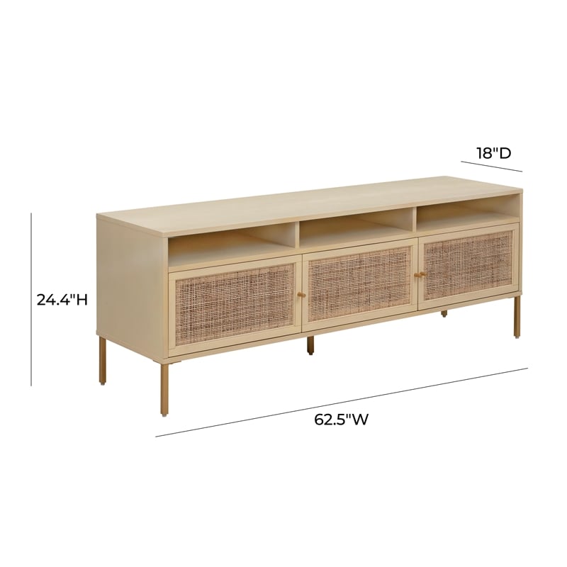 Pemberly Row Transitional Wooden Media Console - 62.5