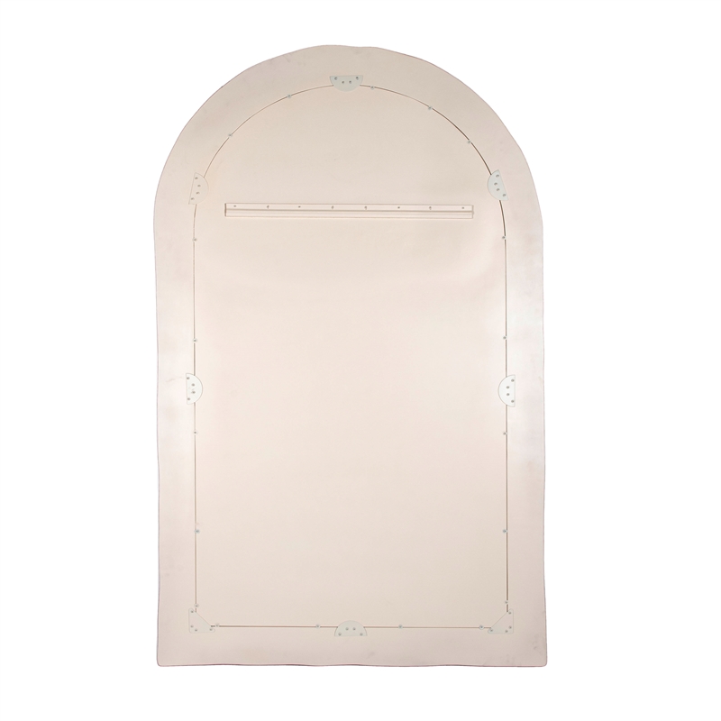 Pemberly Row Handmade Modern Coastal Cream Textured Floor Mirror