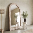 Pemberly Row Handmade Modern Coastal Cream Textured Floor Mirror