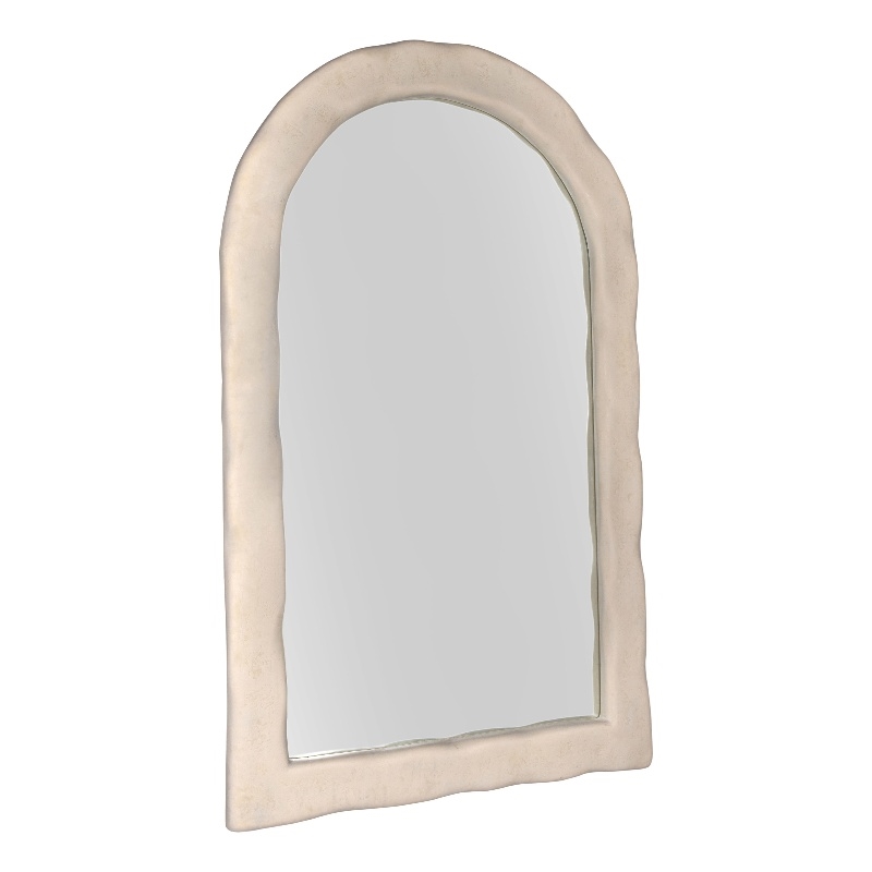 Pemberly Row Handmade Modern Coastal Cream Textured Floor Mirror
