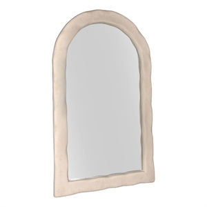 Pemberly Row Handmade Modern Coastal Cream Textured Floor Mirror