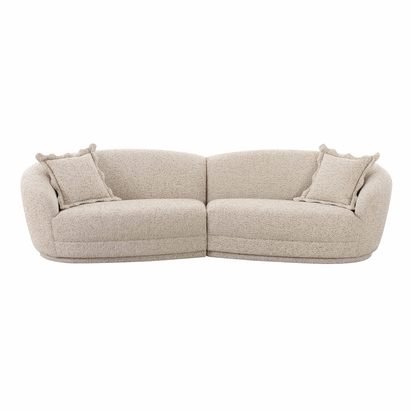 Pemberly Row Transitional Two-Tone Textured Boucle Sectional