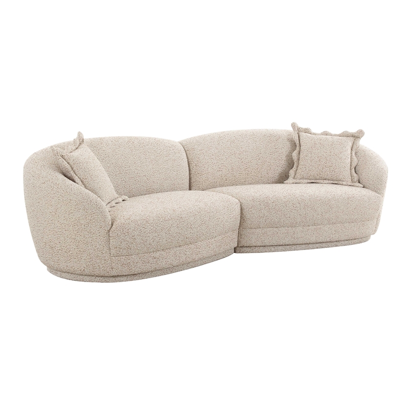 Pemberly Row Transitional Two-Tone Textured Boucle Sectional