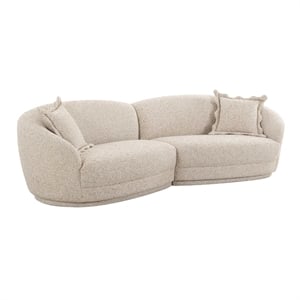 Pemberly Row Transitional Two-Tone Textured Boucle Sectional