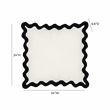 Pemberly Row Scalloped Edge Black and White Cotton Velvet Throw Pillow