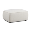 Pemberly Row Contemporary Sand Upcycled Linen Ottoman - 39